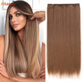 Hot Selling 24 Inch Long Straight Synthetic High Temperature Fiber Hair for Women New Arrival 5 Clips One Piece Clip-In