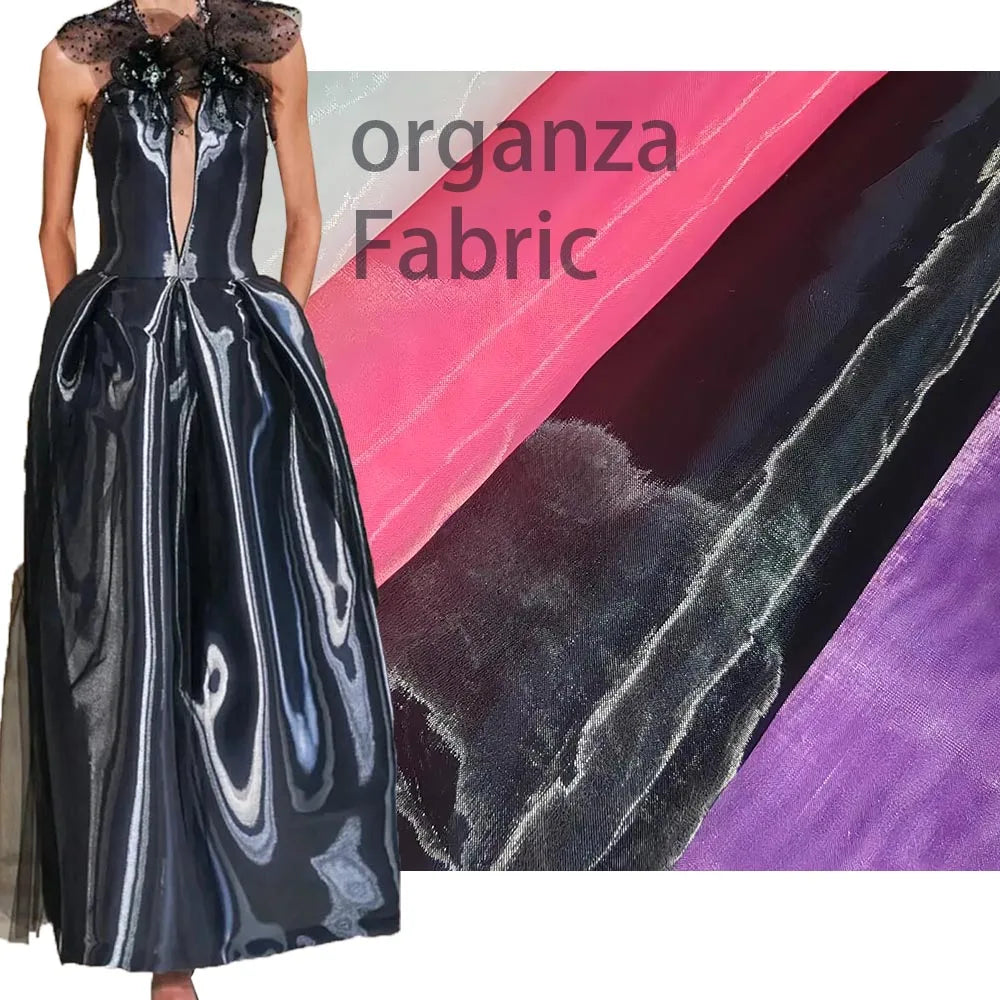 Factory Wholesale Liquid Organza Support Printing Bride Dress Fabric Free Sample Polyester Organza Fabric