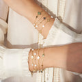 BASQUESUN Wholesales Custom Silver Four Leaf Bracelet 925 Sterling Silver Dainty Shell Pearls Bracelet