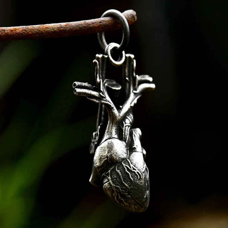 SS8-894P  Stainless Steel Special Design 3D Anatomical Heart Shape Necklace Pendant for Men Women Unique Jewelry
