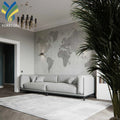 Customized Nordic Style 3D Gray WorldMap Wallpaper Mural Waterproof Backdrop for Cafe Coffee Barber Shop Wall Decor