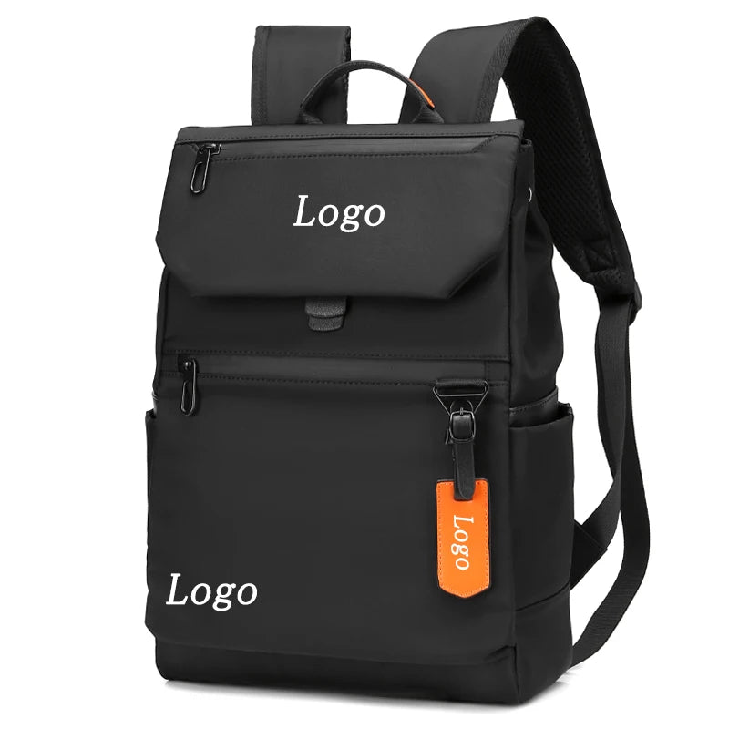 Designer Casual Fashion Backpack Custom Logo Lightweight Waterproof Nylon Lining Zipper USB for Travel Business Use for Men