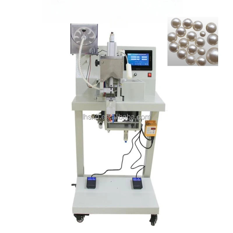 Automatic Pearl Attaching Machine Pearl Bead Punching Fabric Nail Riveting Sewing Attach Fix Setting Machine