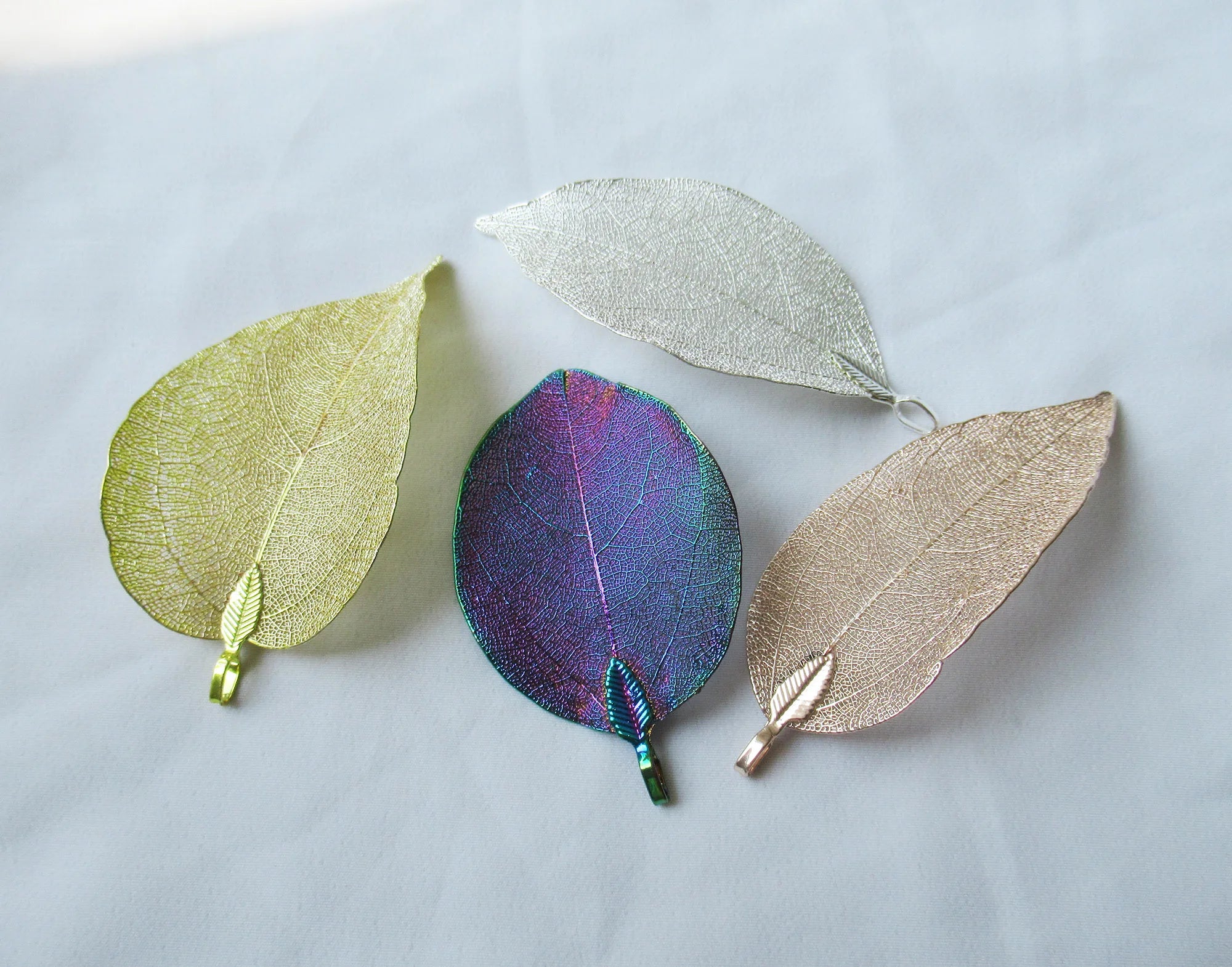 Plated Leaf Vein Charm Corroded Brass Findings 65-79mm Leaf Earring Charm