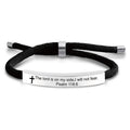 Titanium Stainless Steel Ankh Cross Adjustable Nylon Rope Christian Handmade Braided Bangle Classic Fashionable Men Women