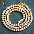Punk Style 5mm Iced Out CZ Diamond Copper 3 Prong Setting AAAAA Zircon Clusterd Tennis Chain Women Men Jewelry