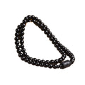 Morden Style Crystal Obsidian Bracelet With Dragon or Phoenix Totem Cylinder Bead Men's or Women's Copper Alloy Bangles Gift