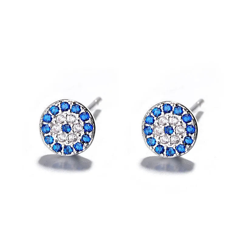 Classic Turkish Retro Evil Eye Earrings Earrings Temperament Versatile Circle Blue Eye Earrings