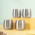 304 Stainless Steel Children's Water Cup Household Cartoon Animal Cup Double Layer Insulated Stainless Steel Milk Cup