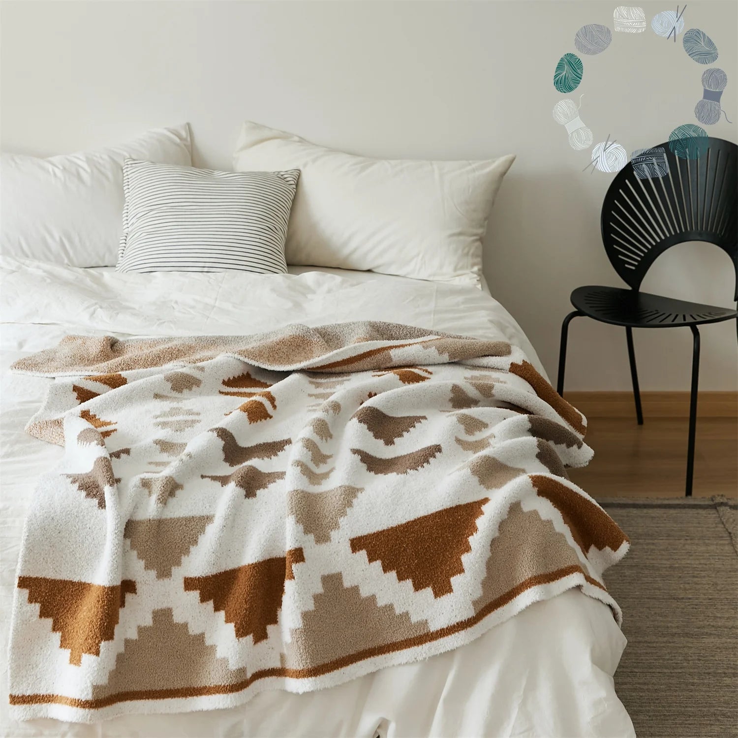 Large Size Soft Warm and Chunky 100% Polyester Knitted Blanket for Bed Sofa Sleeping Throw Cozy DQX