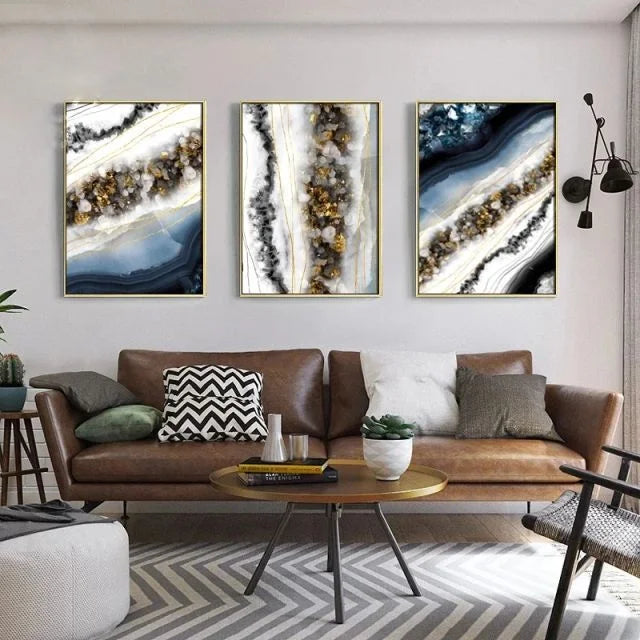 40*60cm S3 Aluminum Alloy Frame Gallery Hanging Painting Decoration Living Room TV Sofa Background Crystal Wall Decor Arts