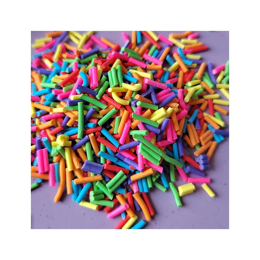 1.5*7mm Long Cylindrical Hot Clay Sprinkles for Crafts DIY  Cake Candy Dessert Decoration Toys Fluffy Slimes Supplies Mud