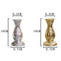 Creative European Style Gold and Silver Decorative Tabletop Ornaments With Embossed Ceramic Candle Holders
