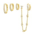 4Pcs Unique Tassel Earrings with Dazzling Zircon Chains Jewelry Set Perfect for Parties