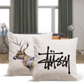 Topjlh Sublimation Blank Pillowcase for Heat Transfer Cotton Linen Pillow Cover Customized Printed Logo Square Shape for Room