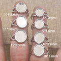 Sterling Silver 8*10/10*12/10*13/11*13/11*14/12*15mm Semi Mount Ring Blank Bezel Bar Setting Base Without Center Stone for Inlay