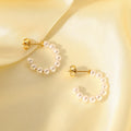 New Style Dainty 18K Gold Plated Stainless Steel Jewelry Waterproof Simple Bamboo Hoop Earrings for Women