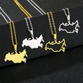 Stainless Steel Silver 18K Gold Plated Russian Map Pendant Necklace for Men and Women Russia Flag Necklace