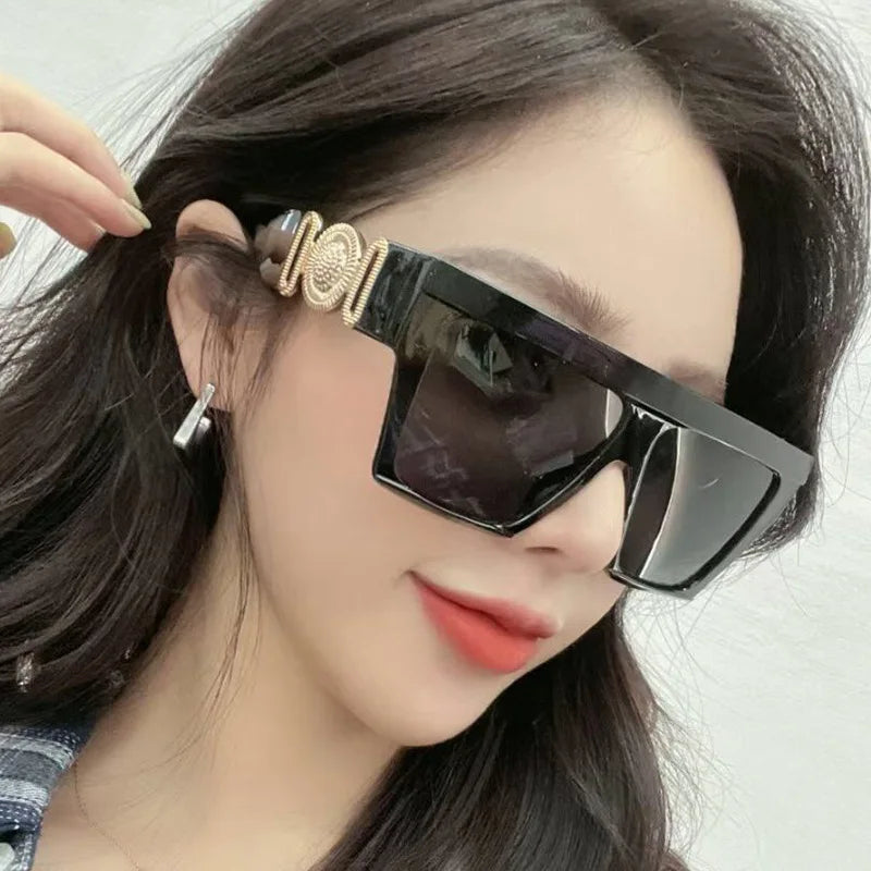 New Retro Net Red Sunglasses square Big Frame Women GOGGLE Big Frame Fashion Sunglasses GOGGLE