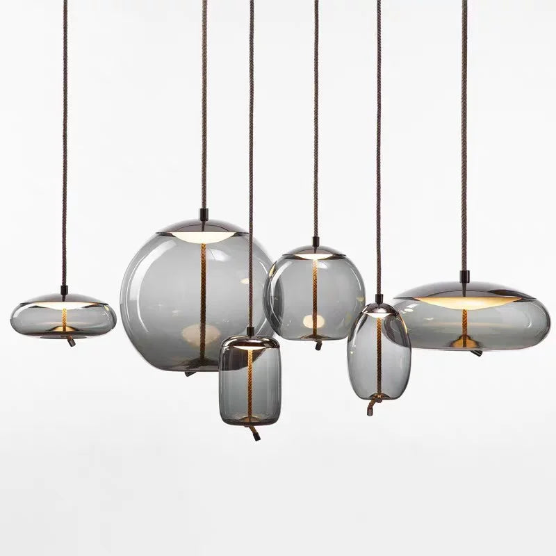 Nordic Style Designer Restaurant Chandelier Postmodern Window Bar Simple Fashion Single Head Glass Chandelier