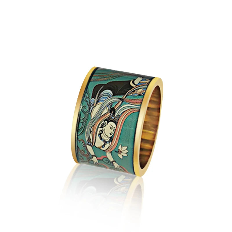 Waterproof Jewelry Fashion Round Ring Stainless Steel Colorful Enamel Ladies Rings