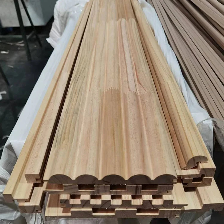 MUMU 3D Wood Slat Groove Decorative Partition Indoor Storage Cabinet Interior Wall Cladding Paneling