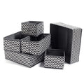 Factory Wave Pattern Flexible Fabric Non-woven Underwear Storage Box Six-piece Set Dividers Drawer & Desktop Organizer