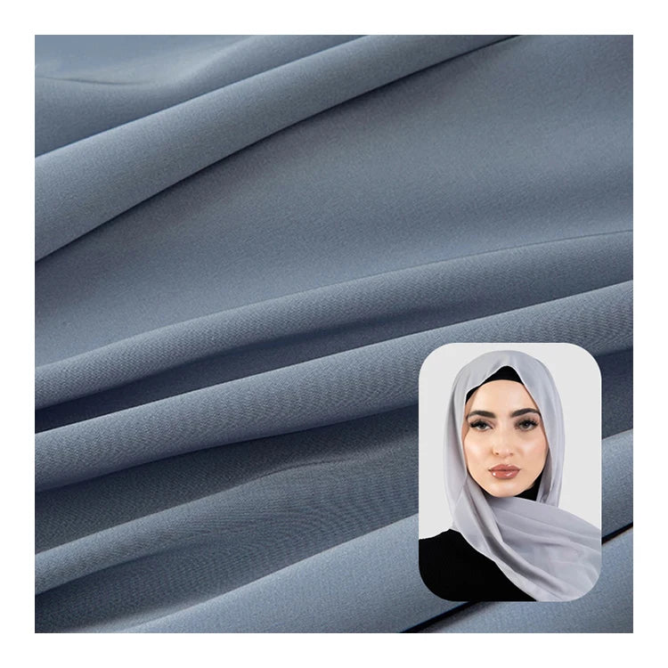 Premium Chiffon Fabric Wholesale Custom Color Chiffon Hijab Fabric Polyester Chiffon Scarf Fabric