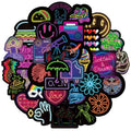 10pcs New Popular Neon  Cartoon Series Tickers for Phone Water Cup Computer Decorative Notebook Waterproof Pvc
