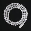 NUOYA 3mm Hip Hop Jewelry Iced Diamond Tennis Chain Silver Plated Brass Bling Tennis Chain Necklace Women for Women Men in Stock