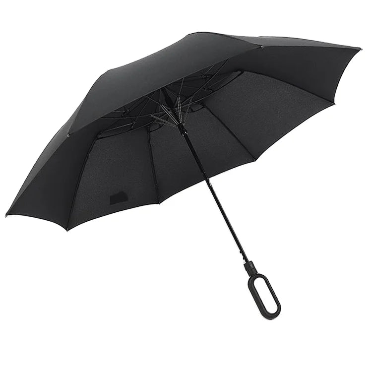 Modern Auto Open 2-Fold Umbrella with O-Shaped Handle New Invention-for Business Gifts