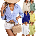 DOVEARK Spring Summer New Wavy Texture Loose Fashion Shirt Ladies Office Casual Lapel Long Sleeves Shirt Ladies Shirts Blouses