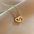 Trendy 18k Gold Rope Female Fashion Accessories Gold Plated Heart Stainless Steel Pendant Cremation Jewelry Necklace
