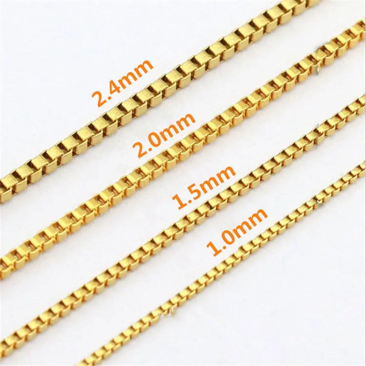 Hypoallergenic 304 and 316L Stainless Steel Box Chain Necklace With Diamond Main Stone Silver Plated Gift Jewelry Accessories
