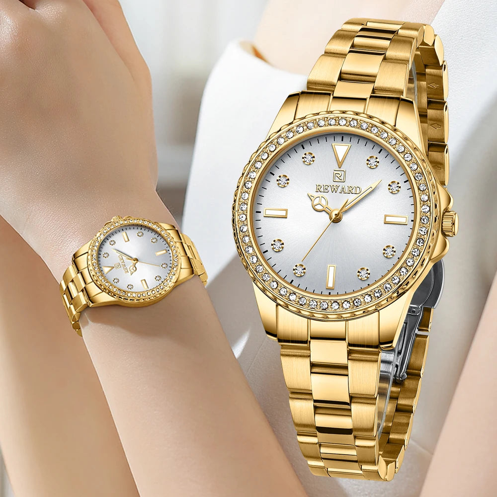 Fashion REWARD Lady Watch Wholesale Custom Logo 3ATM Waterproof Starry Quartz Watches Women