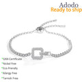 Hot Selling New Design Square Shape S925 Sterling Silver VVS1 GRA Moisssanite Tennis Link Bracelet for Man Women Gift
