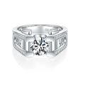 8mm D GRA Moissanite Man Ring 925 Silver Jewelry White Gold Plated Man Rings Wedding Ring for Men