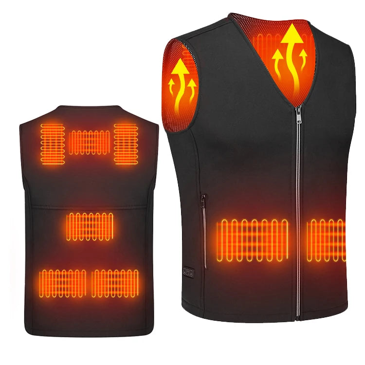 Best Full Sleeve Usb Smart Electronic Self Heated Vest Outdoor Hiking Xxxl Winter 5 Heating Areas Men Heated Vest