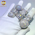 New Arrival Fine Jewelry 925 Sterling Silver Iced Out Diamond Hip Hop Mens Moissanite Ring