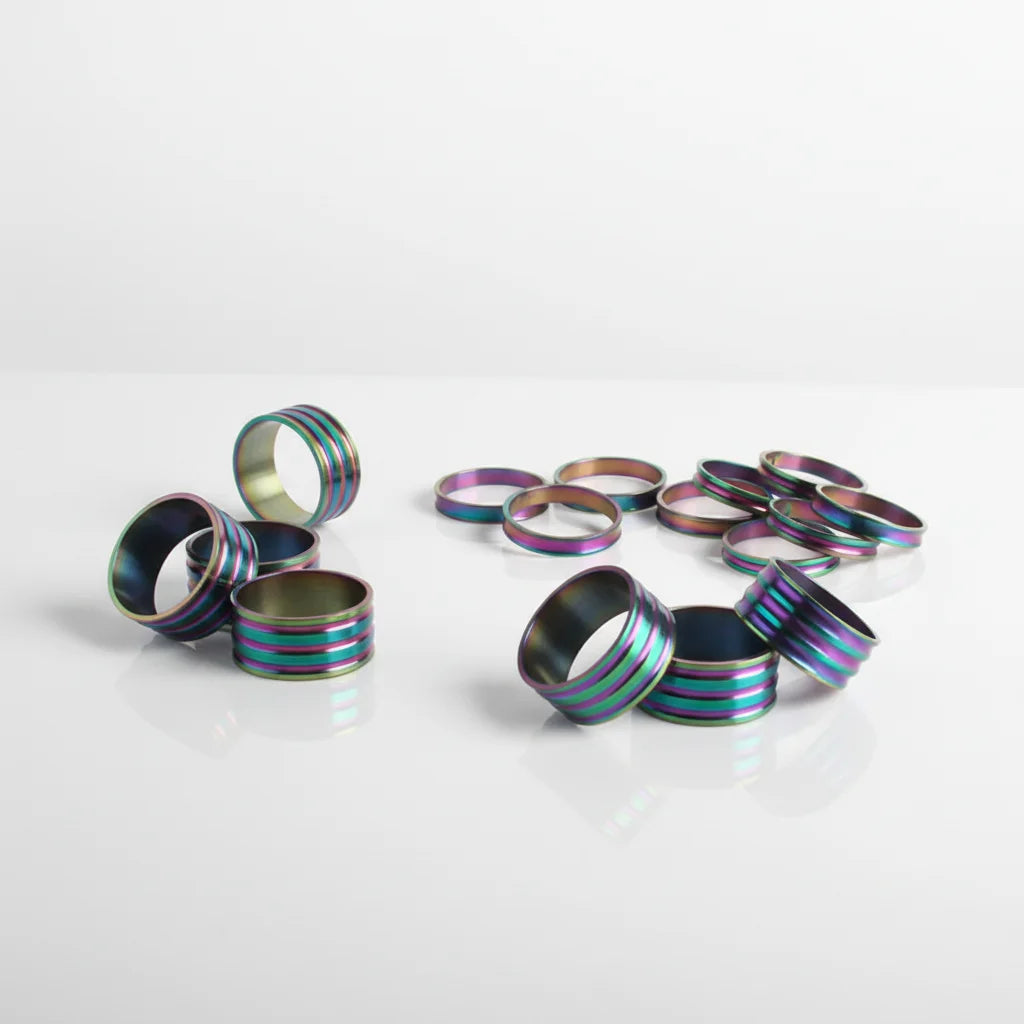 Titanium Bicycle Fork Washer Front Fork Spacer Handlebar Headset Spacers Rainbow Color Ninghao Brand 2.5/5/10/15mm