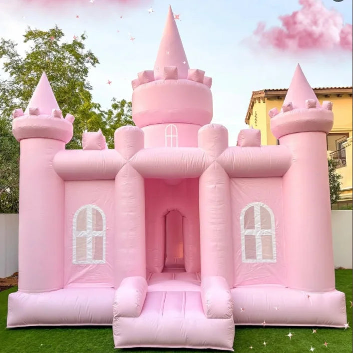 Large Bouncy Castle Pink Weeding Inflatable Jumper Commercial Bouncing Castles Outdoor Trampoline for Kids Party Rental