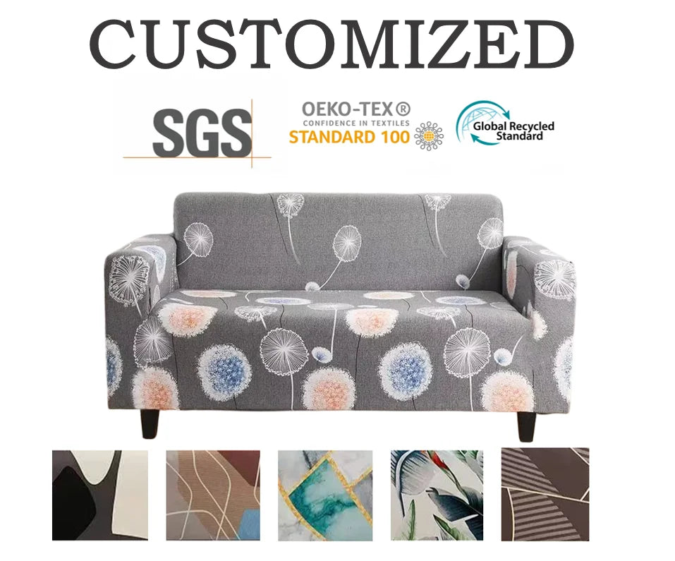Customized Solid Washable Stretch Elastic High Elasticity L Shape Sofa Cover for Living Room 100% Polyester