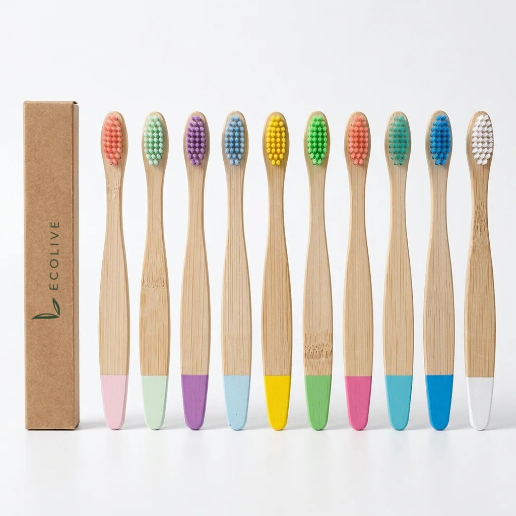Custom Eco-Friendly Children's Toothbrush Nylon Bristles Biodegradable Super Soft Natural Bamboo Toothbrush for Kids