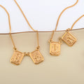 Stainless Steel Jesus Sacred Jewelry Virgen Carmen Guadalupe Scapular Necklace 14K Gold Plated Catholic Square Medal Neckwear