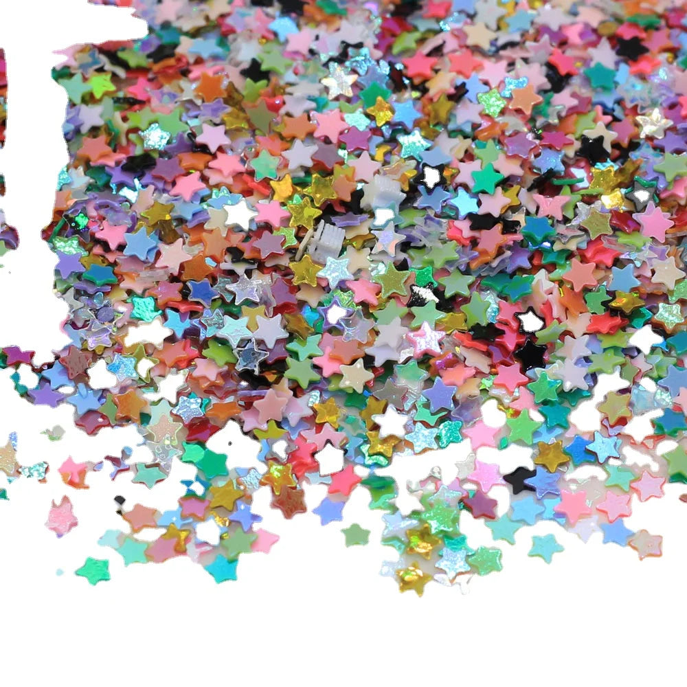 Factory Supply Colorful Star PVC Metallic Confetti for Nail Art Slime Accessory