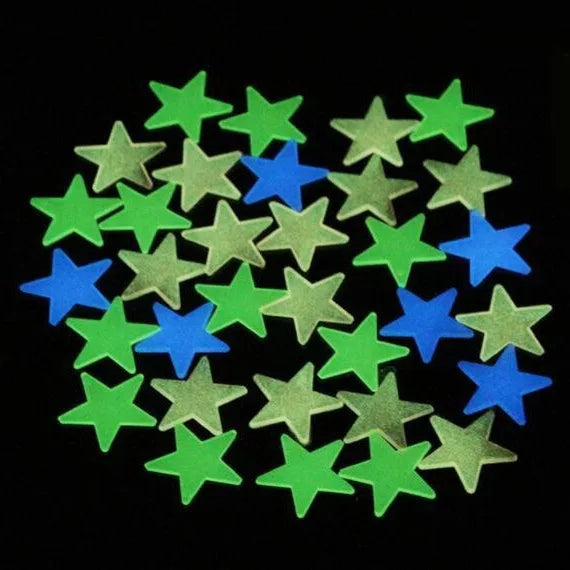 Night Glowing Stars Vinyl Wall Decor Removable Glow Sticker with UV Silk Screen Offset Printing