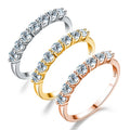 925 Sterling Silver18k Gold Rhodium Plated 7 Stone D Color Moissanite Eternity Engagement Ring Seven Princess Women Fine Jewelry