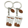 Creative Coffee Cup Key Chain New Design Coffee Promotion Products Hanging Roasted Coffee Beans Key Hanging Zinc Alloy Keychain
