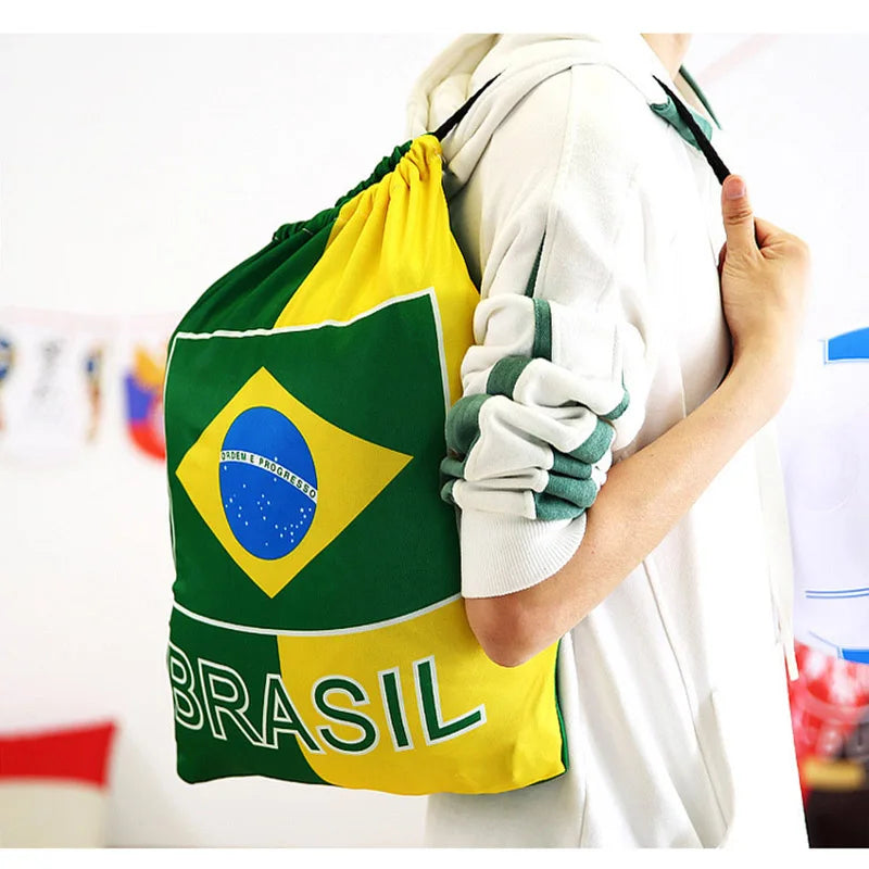 Wholesale BOLISI Custom Design Portable Polyester Waterproof Gym Bags Drawstring Bag Digital Printed Logo for Promotion Soccer