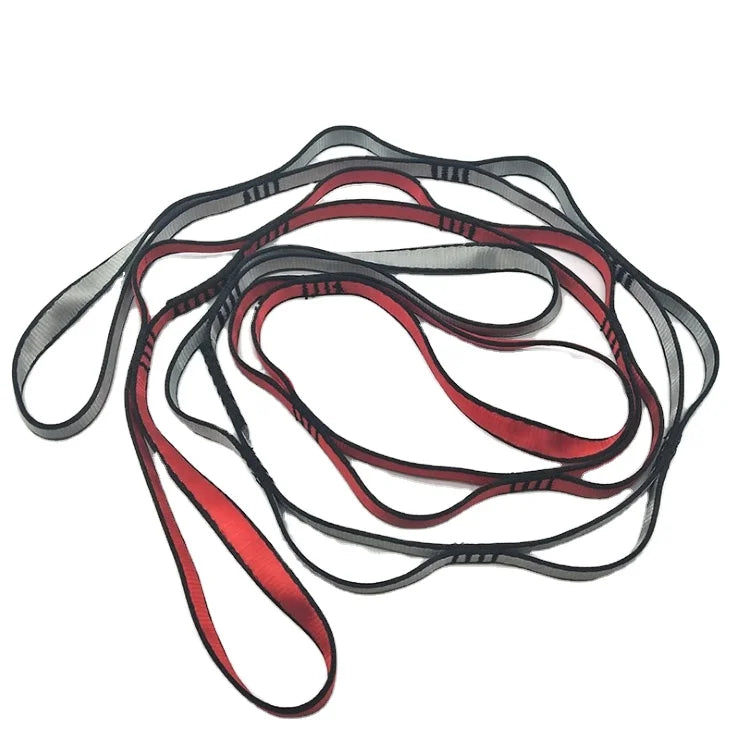 110cm Nylon 22KN Daisy Chain for Yoga Climbing Straps with Storage Bags Water Bottle Bladder for Pocket Ocean Pack Adventures